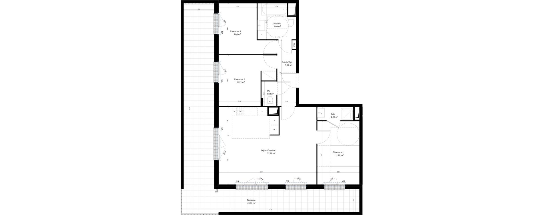 Appartement T4 de 80,50 m2 &agrave; Meaux Les allobroges