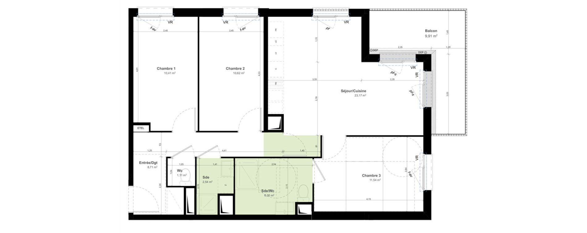 Appartement T4 de 74,10 m2 &agrave; Meaux Les allobroges