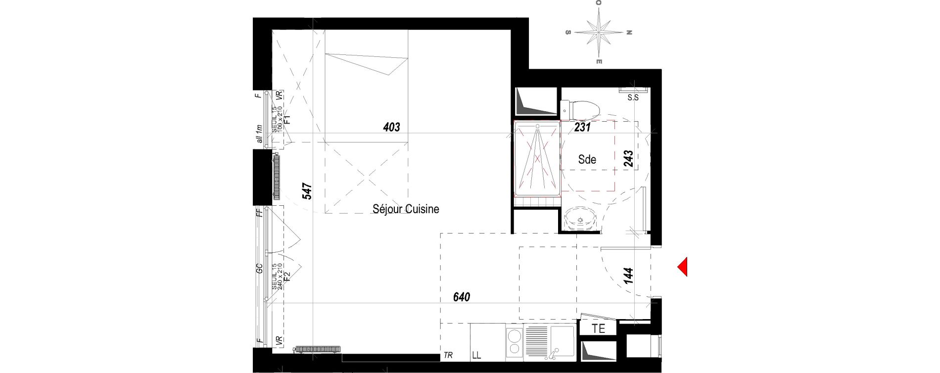 Appartement T1 de 31,58 m2 &agrave; Meaux Beauval