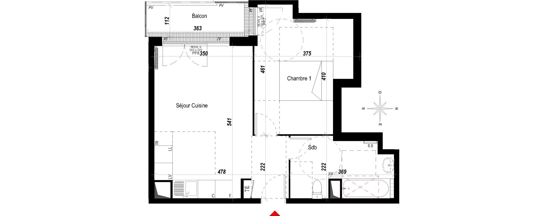 Appartement T2 de 41,84 m2 &agrave; Meaux Beauval
