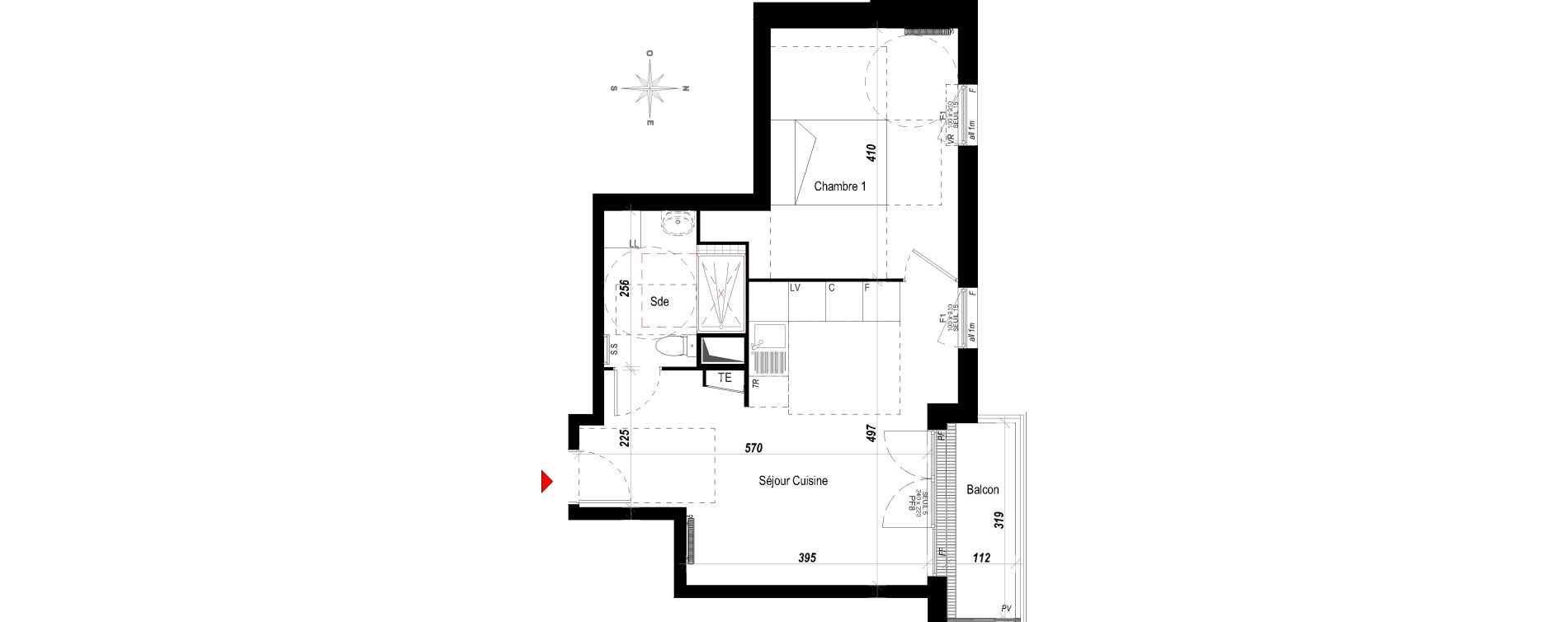 Appartement T2 de 41,01 m2 &agrave; Meaux Beauval