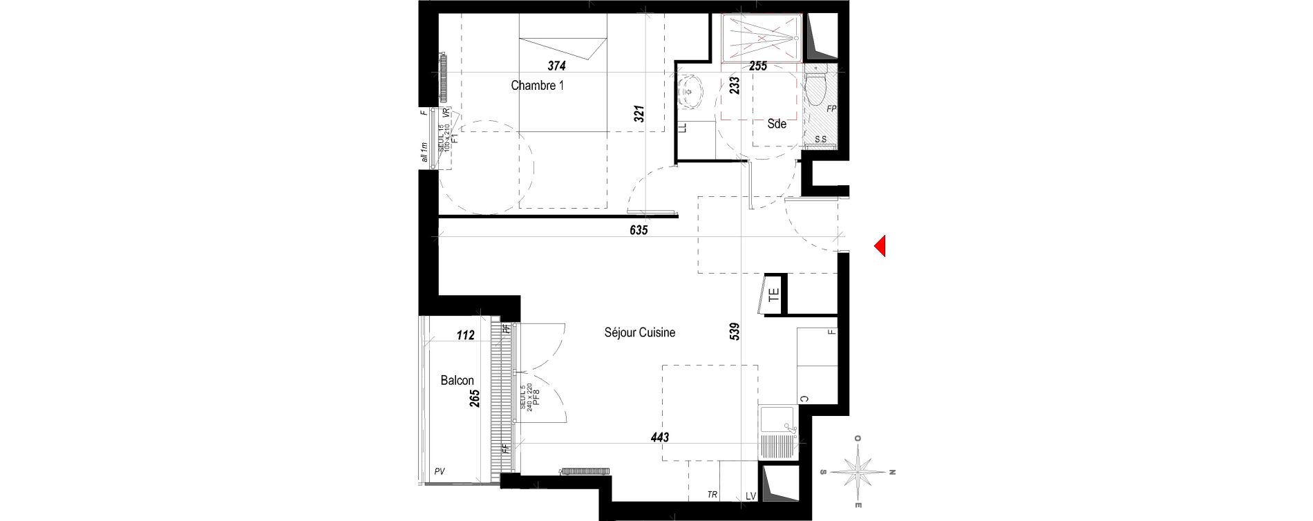 Appartement T2 de 41,44 m2 &agrave; Meaux Beauval