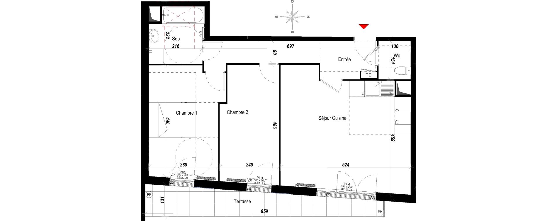 Appartement T3 de 62,14 m2 &agrave; Meaux Beauval