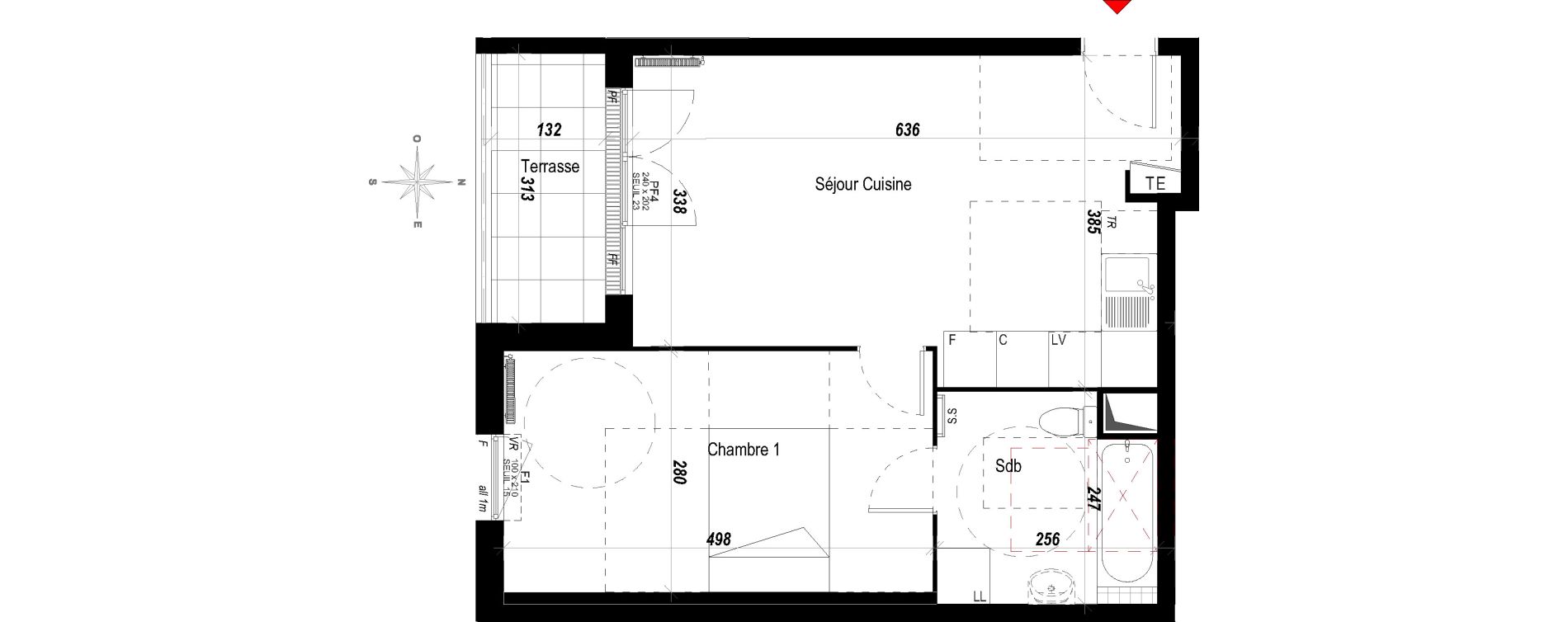 Appartement T2 de 41,88 m2 &agrave; Meaux Beauval