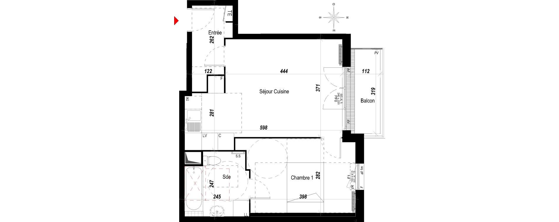 Appartement T2 de 41,19 m2 &agrave; Meaux Beauval