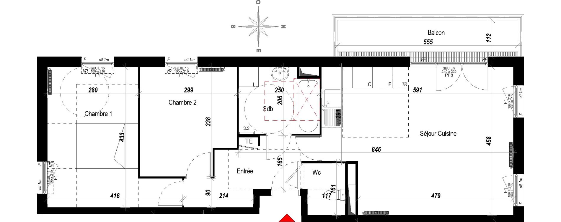 Appartement T3 de 60,72 m2 &agrave; Meaux Beauval