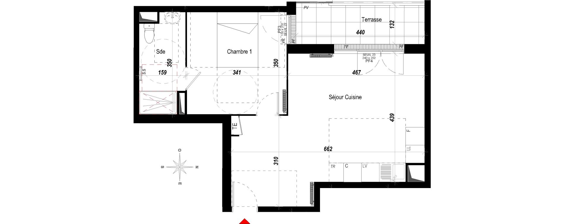 Appartement T2 de 43,68 m2 &agrave; Meaux Beauval