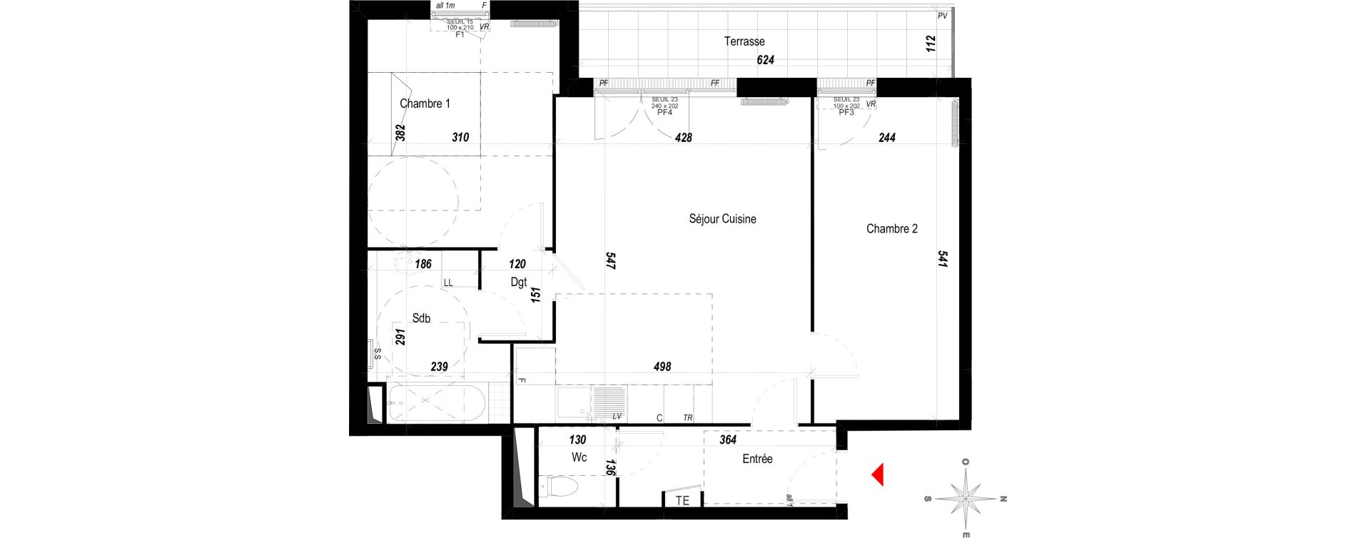 Appartement T3 de 63,74 m2 &agrave; Meaux Beauval