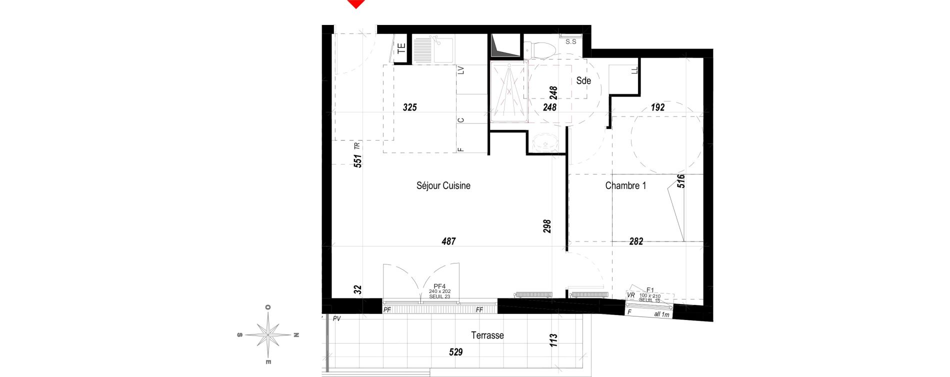 Appartement T2 de 40,37 m2 &agrave; Meaux Beauval