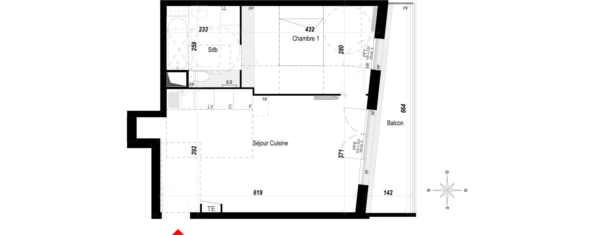 Appartement T2 de 41,73 m2 &agrave; Meaux Beauval