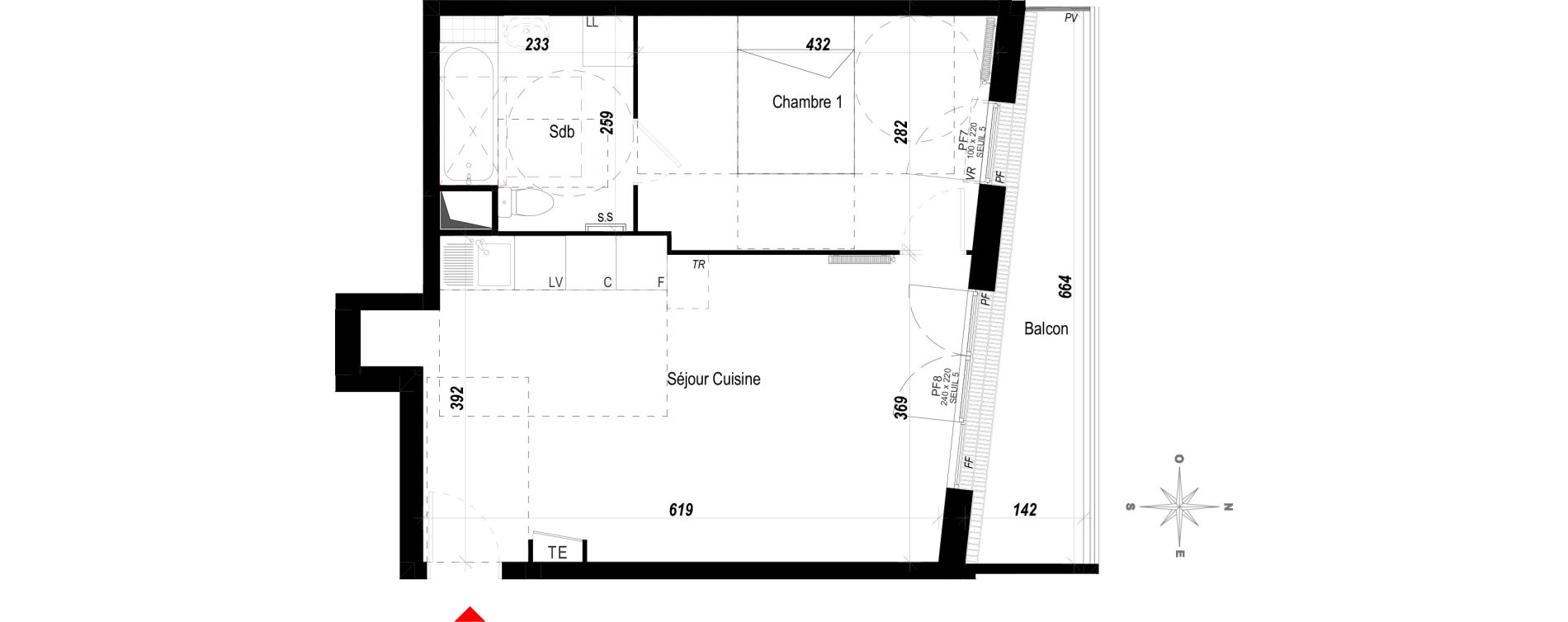 Appartement T2 de 41,72 m2 &agrave; Meaux Beauval