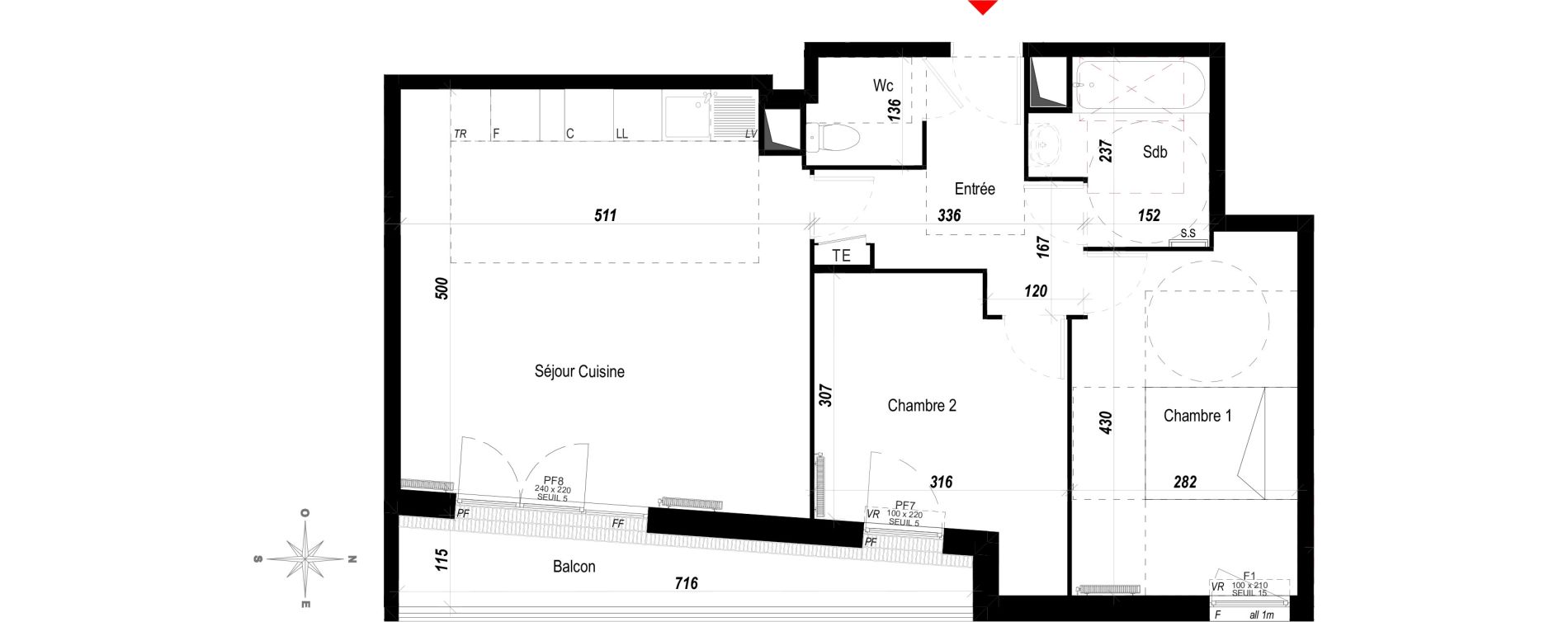 Appartement T3 de 60,65 m2 &agrave; Meaux Beauval