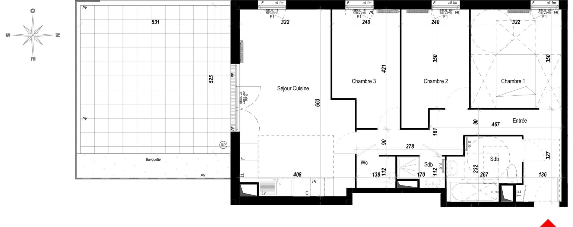 Appartement T4 de 72,40 m2 &agrave; Meaux Beauval