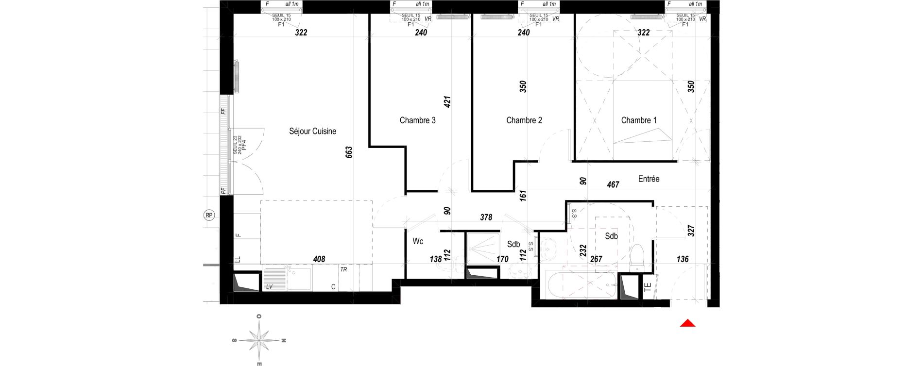 Appartement T4 de 72,40 m2 &agrave; Meaux Beauval