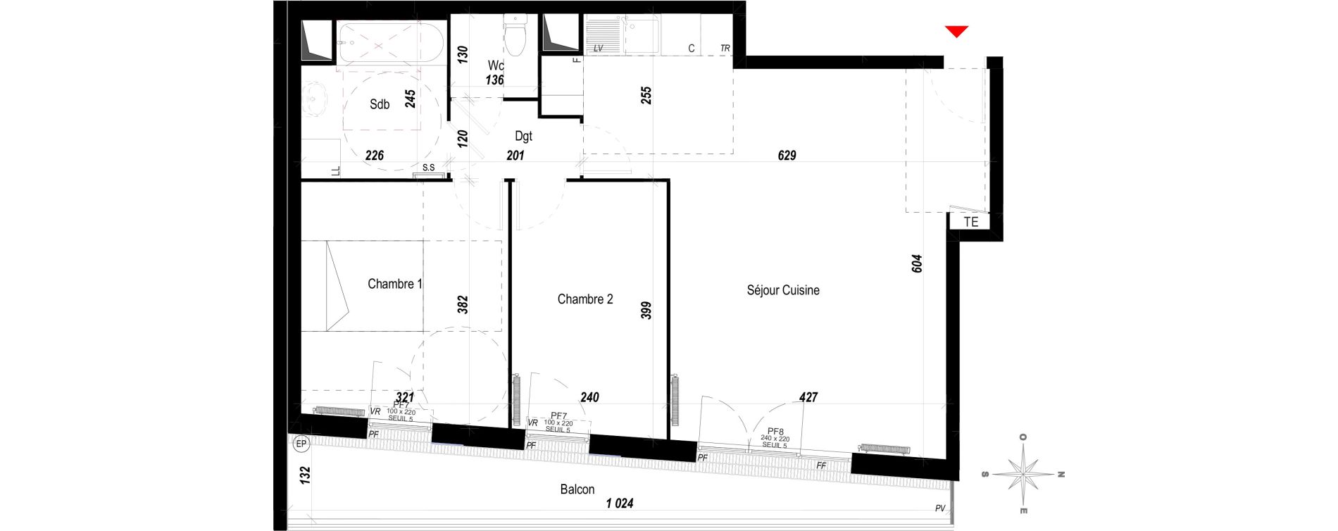 Appartement T3 de 61,85 m2 &agrave; Meaux Beauval