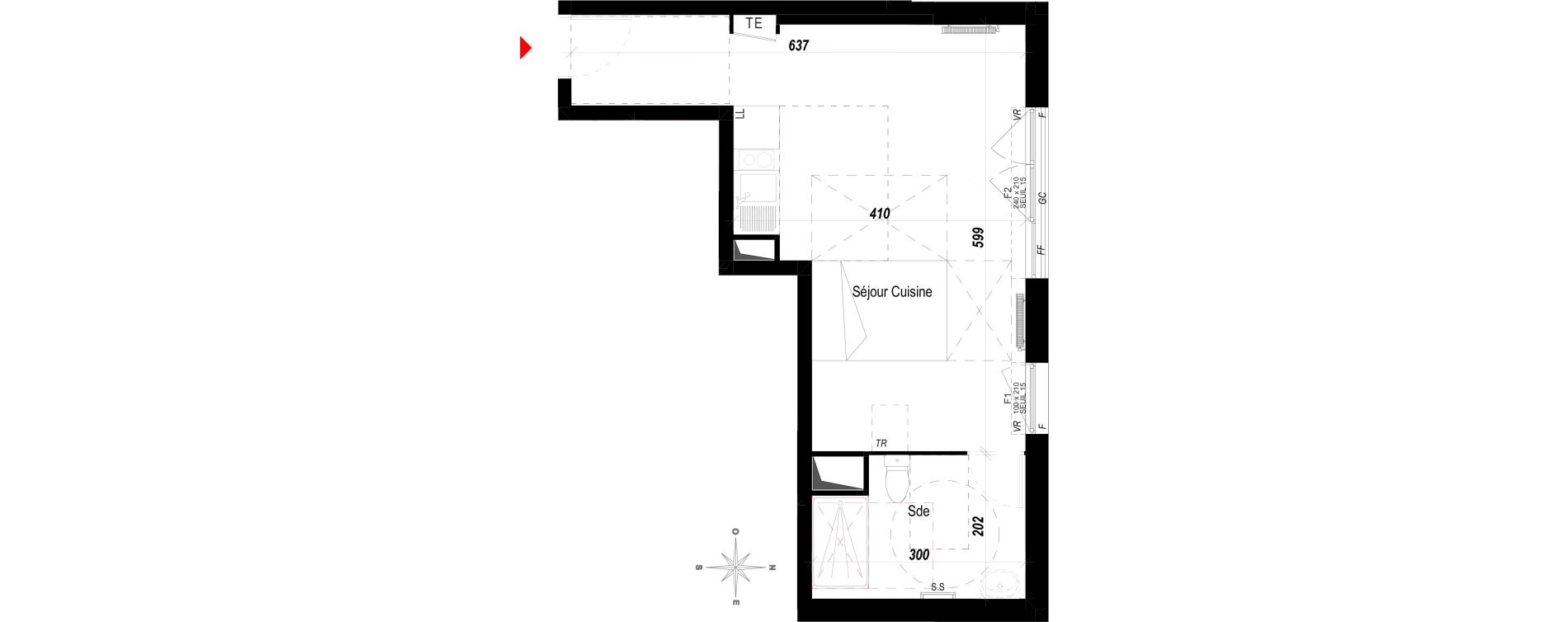 Appartement T1 de 29,79 m2 &agrave; Meaux Beauval