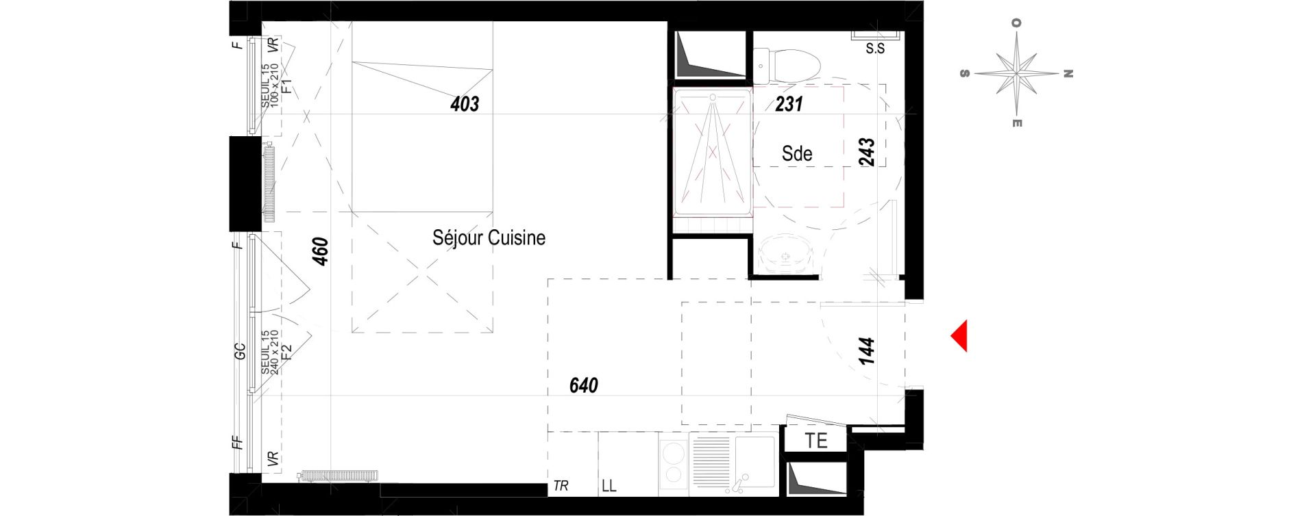 Appartement T1 de 28,19 m2 &agrave; Meaux Beauval