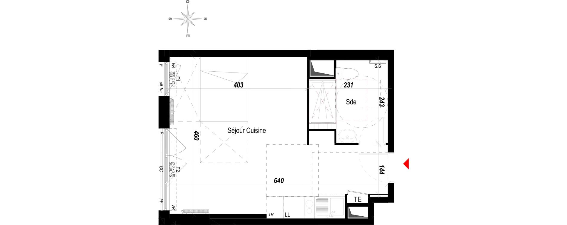 Appartement T1 de 28,06 m2 &agrave; Meaux Beauval