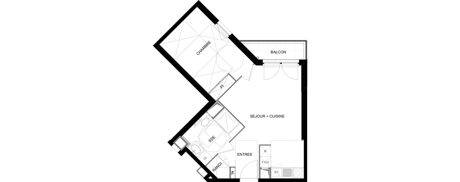 Appartement T2 meubl&eacute; de 42,85 m2 &agrave; Meaux Beauval