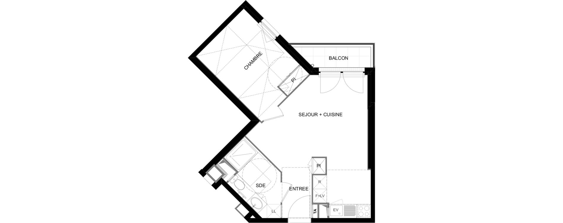 Appartement T2 meubl&eacute; de 41,54 m2 &agrave; Meaux Beauval