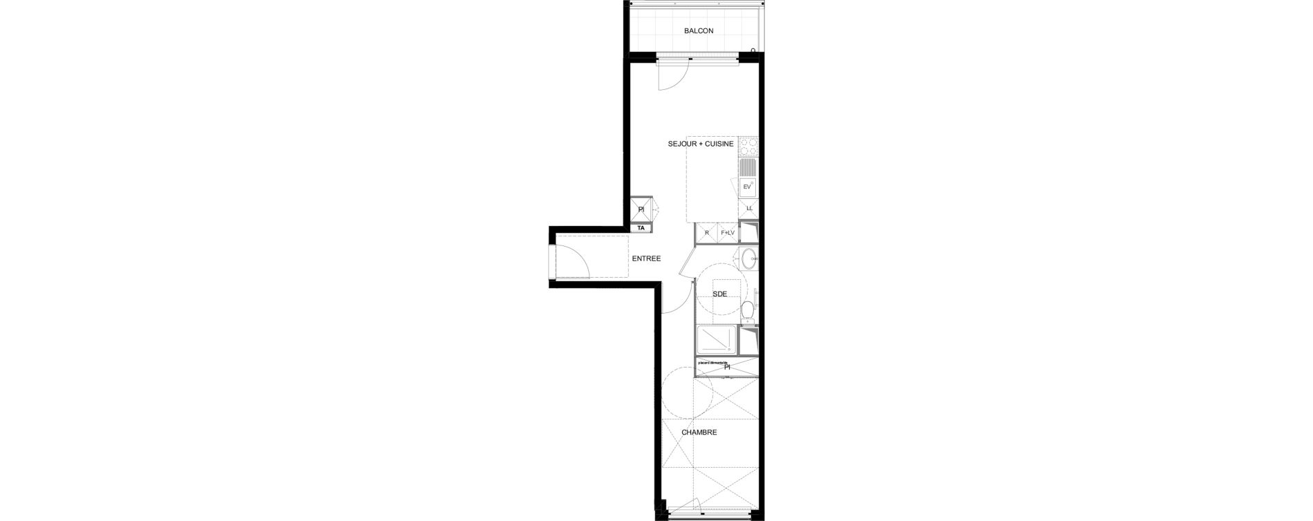 Appartement T2 meubl&eacute; de 43,67 m2 &agrave; Meaux Beauval