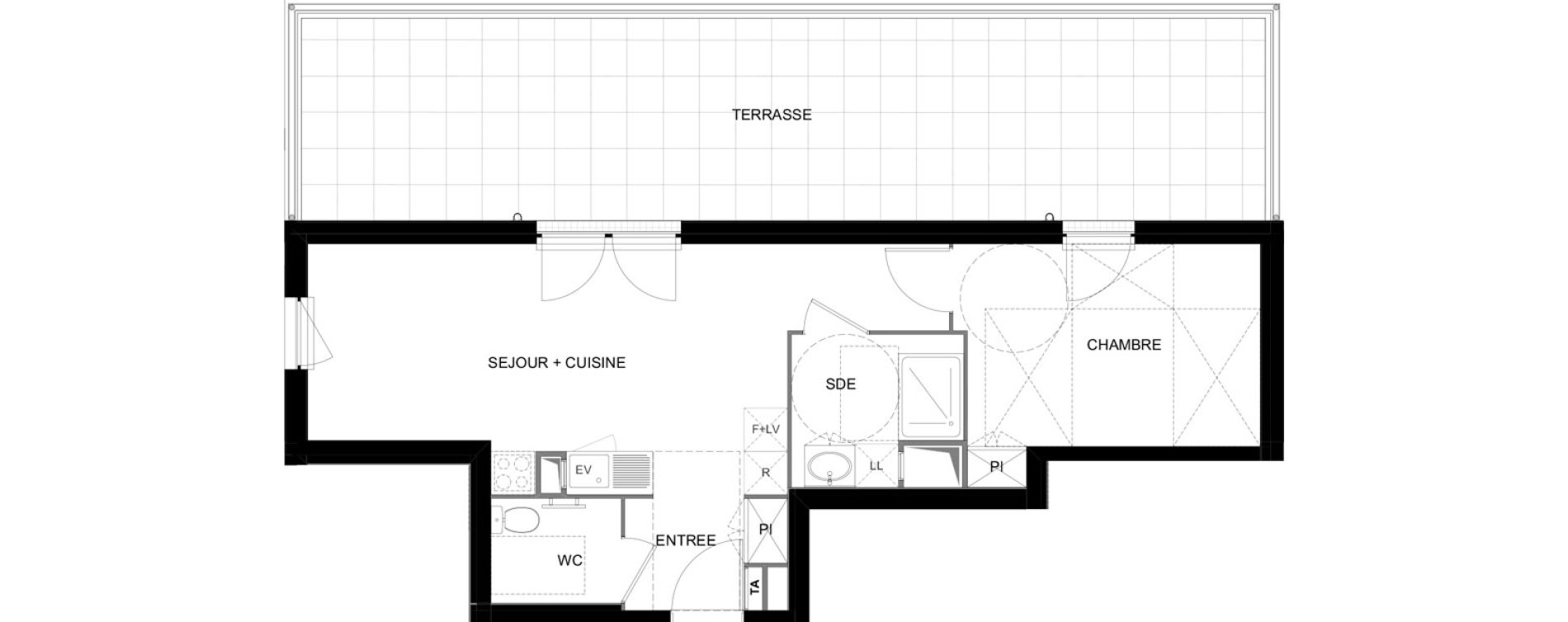 Appartement T2 meubl&eacute; de 45,80 m2 &agrave; Meaux Beauval