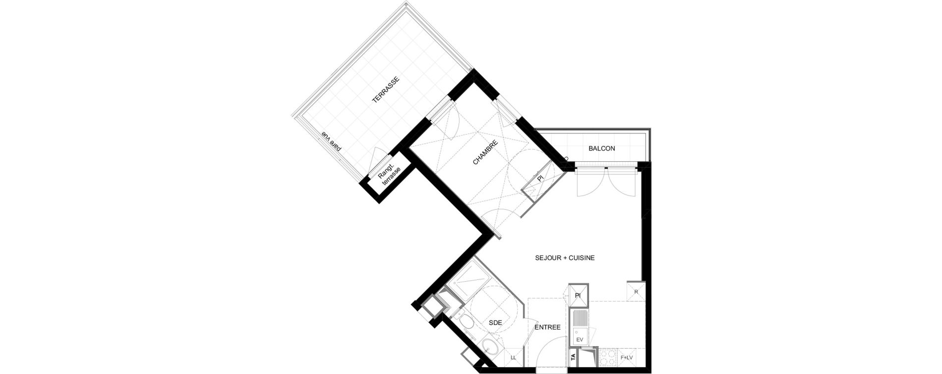Appartement T2 meubl&eacute; de 41,32 m2 &agrave; Meaux Beauval