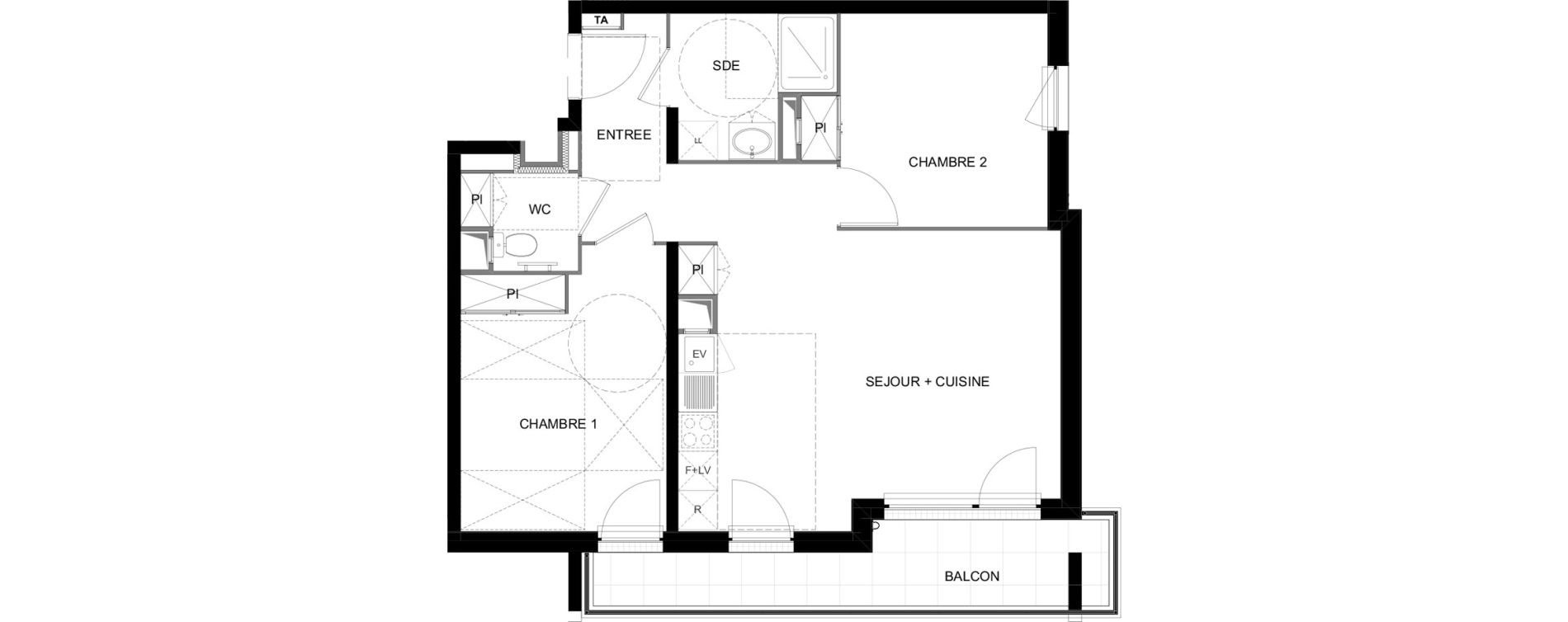 Appartement T3 meubl&eacute; de 63,04 m2 &agrave; Meaux Beauval