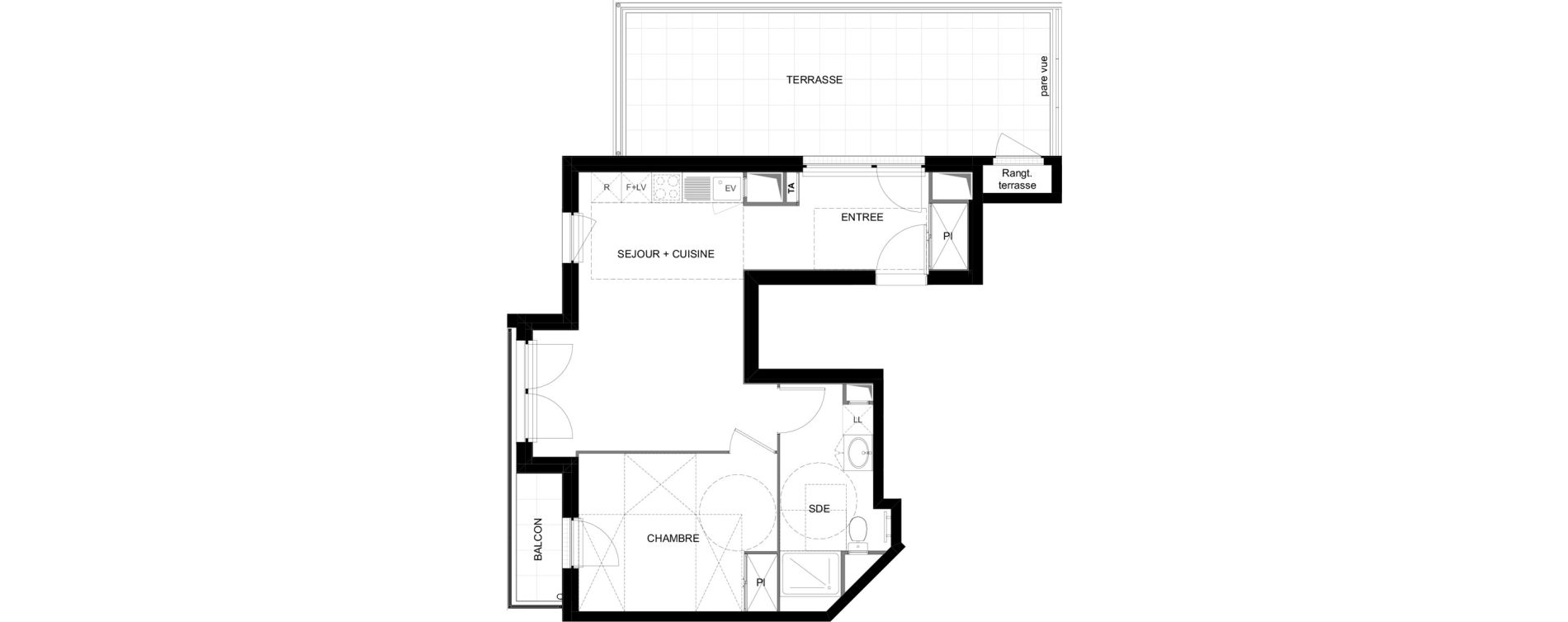 Appartement T2 meubl&eacute; de 47,57 m2 &agrave; Meaux Beauval
