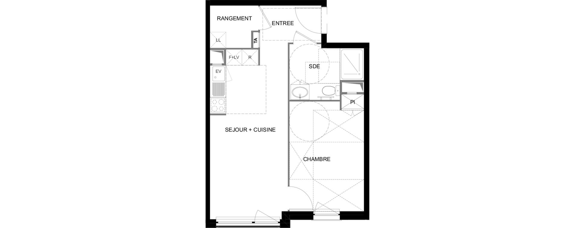 Appartement T2 meubl&eacute; de 41,16 m2 &agrave; Meaux Beauval