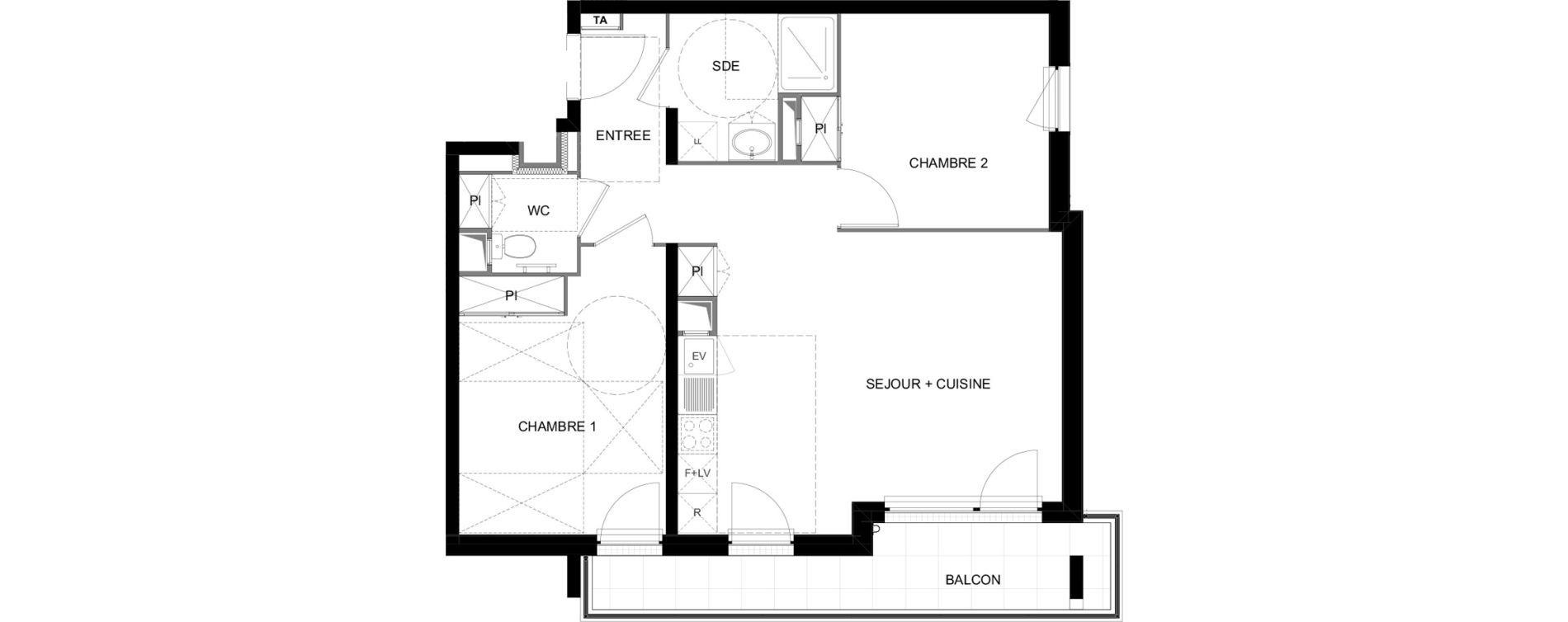 Appartement T3 meubl&eacute; de 63,04 m2 &agrave; Meaux Beauval