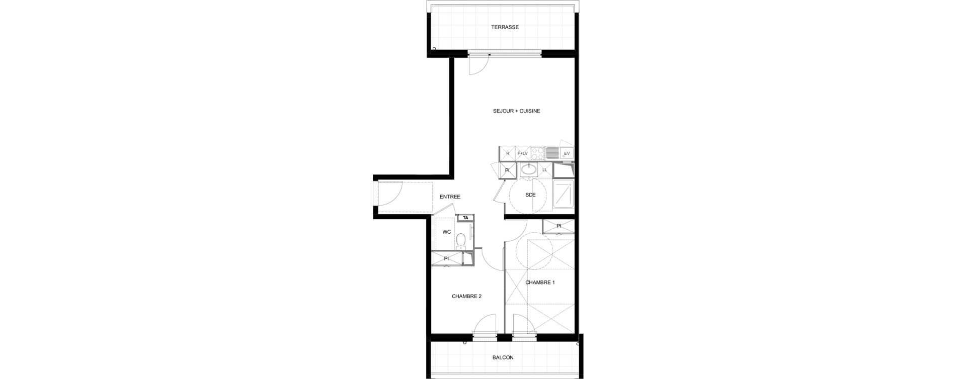 Appartement T3 meubl&eacute; de 60,58 m2 &agrave; Meaux Beauval
