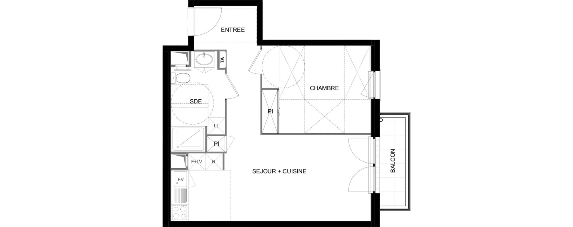 Appartement T2 meubl&eacute; de 44,82 m2 &agrave; Meaux Beauval