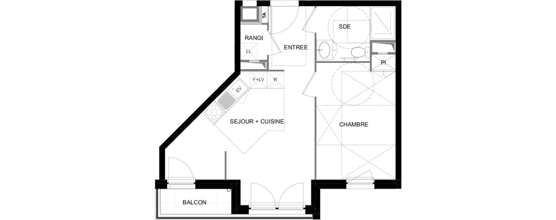 Appartement T2 meubl&eacute; de 40,11 m2 &agrave; Meaux Beauval