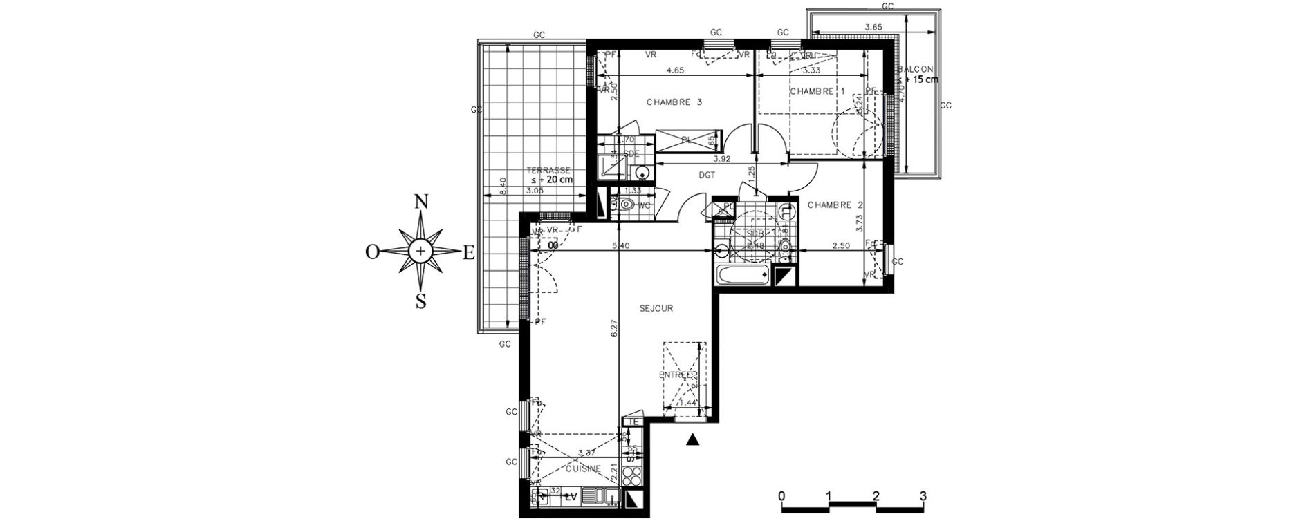 Appartement T4 de 90,01 m2 &agrave; Meaux Centre