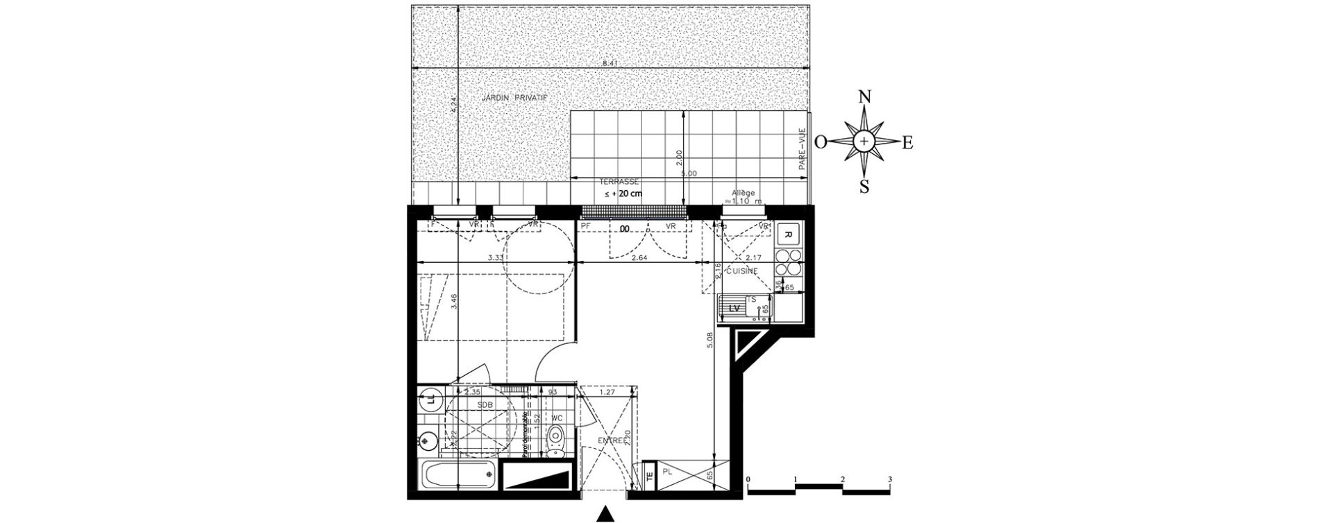 Appartement T2 de 39,44 m2 &agrave; Meaux Centre
