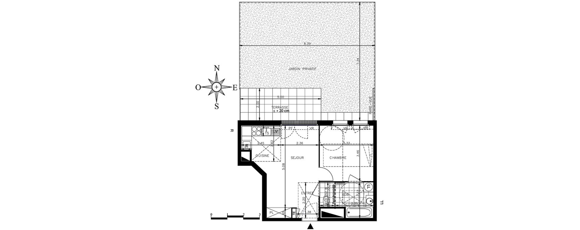 Appartement T2 de 39,56 m2 &agrave; Meaux Centre