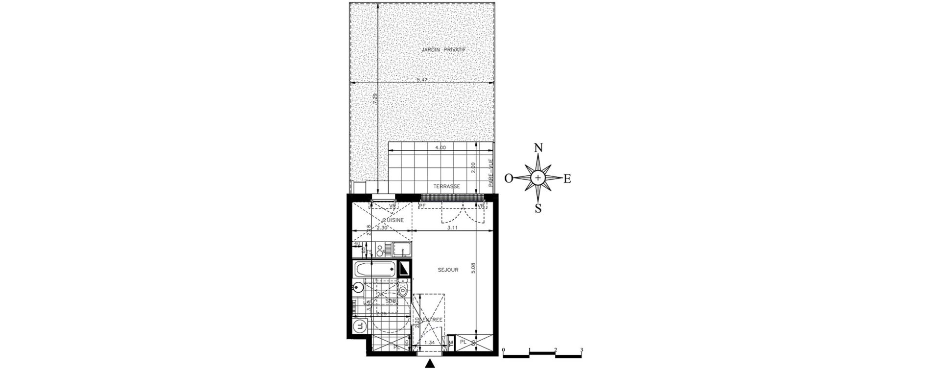 Appartement T1 de 29,89 m2 &agrave; Meaux Centre