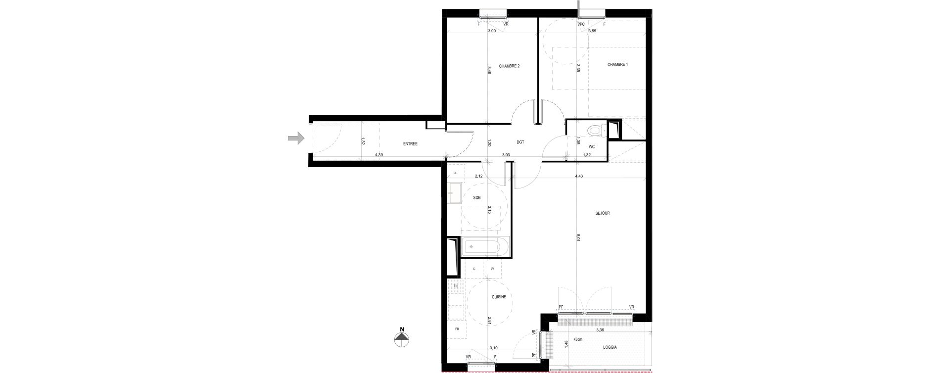 Appartement T3 de 73,35 m2 &agrave; Meaux Foch - allende