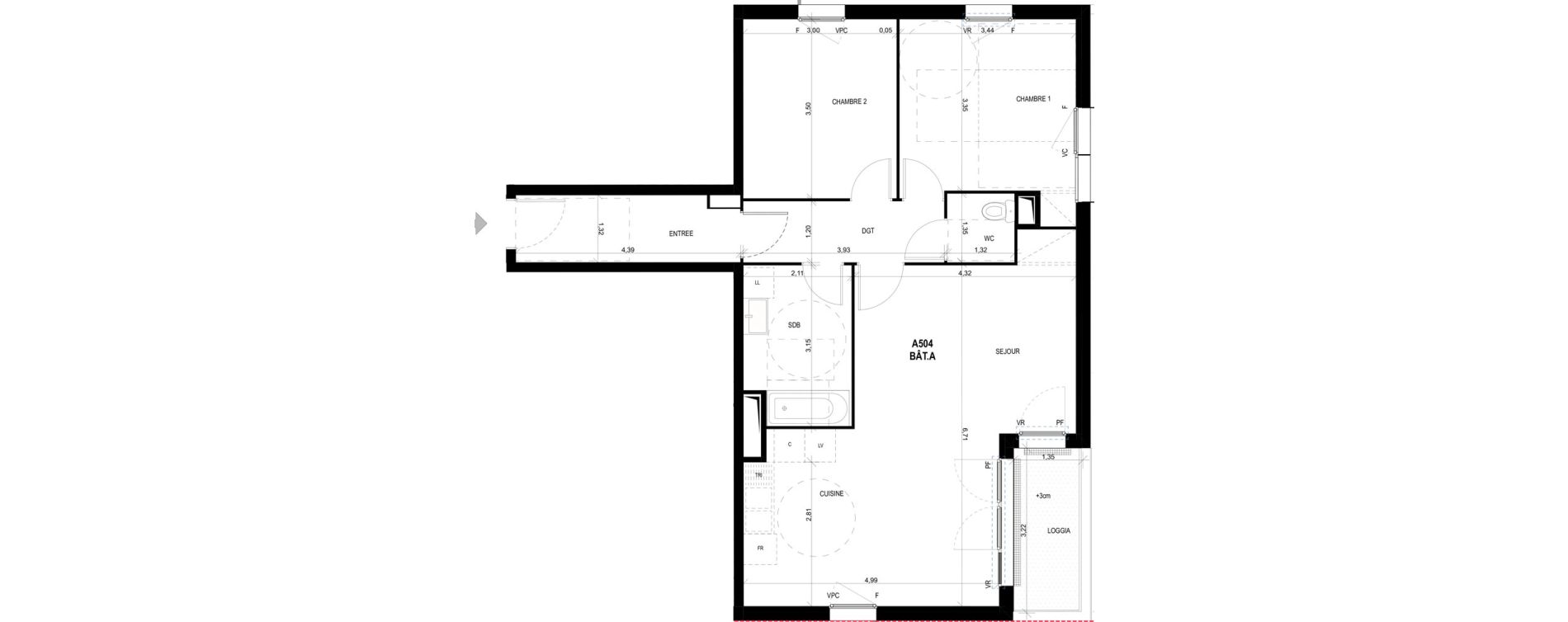 Appartement T3 de 72,80 m2 &agrave; Meaux Foch - allende