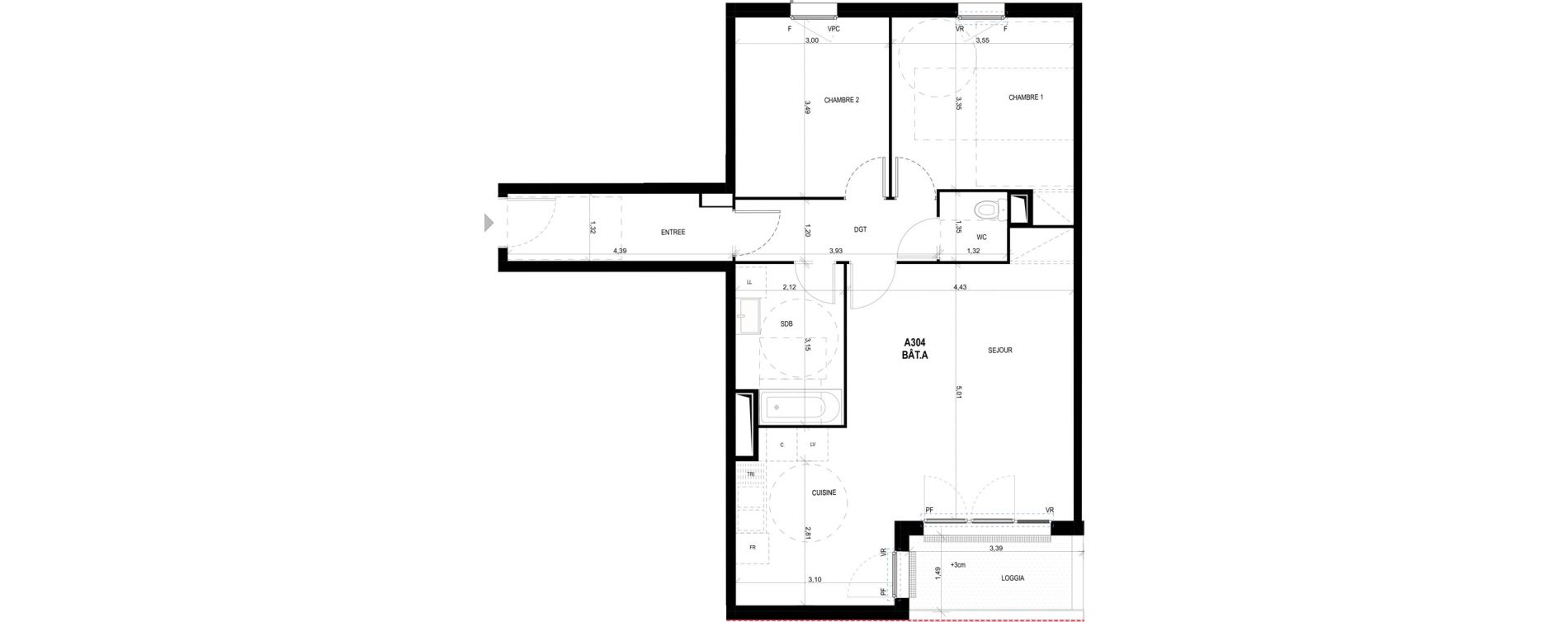 Appartement T3 de 73,35 m2 &agrave; Meaux Foch - allende
