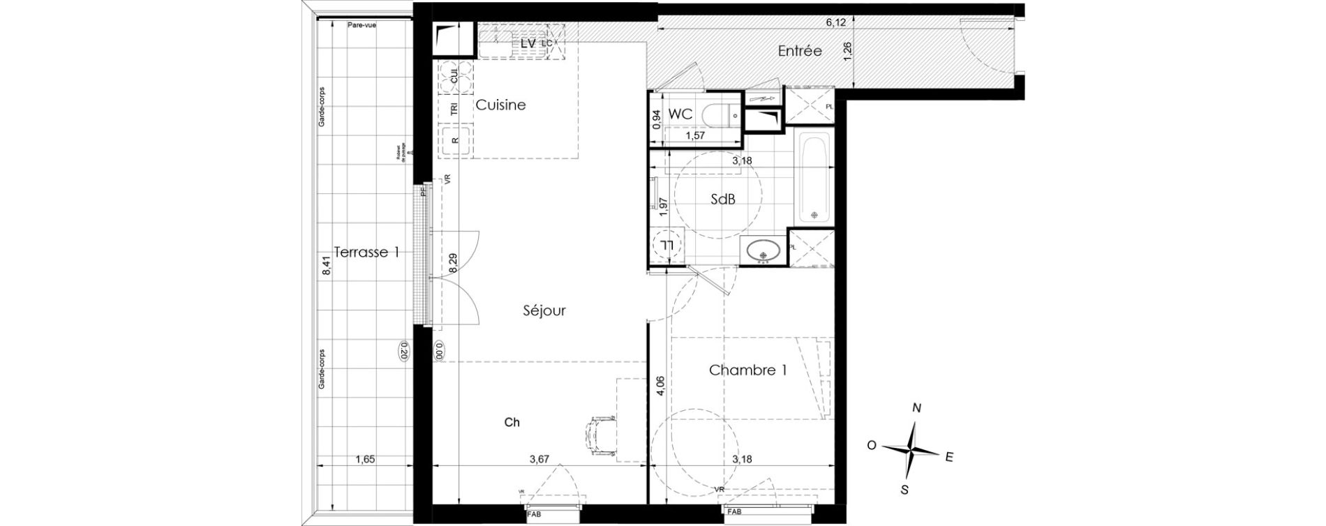 Appartement T2 de 59,50 m2 &agrave; Meaux Colbert