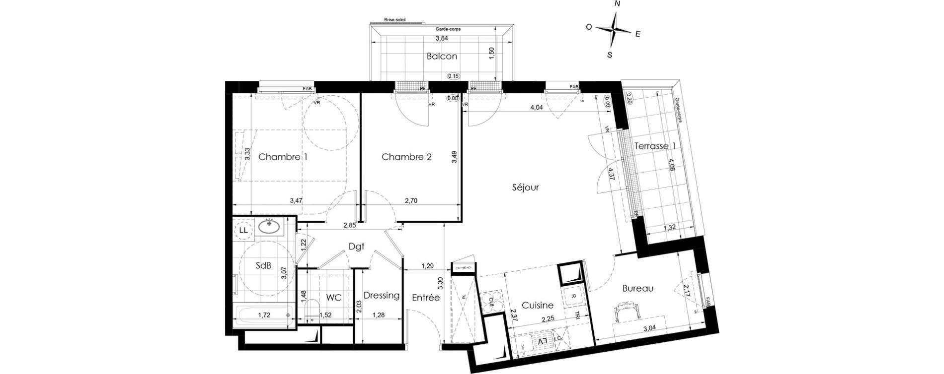 Appartement T3 de 73,85 m2 &agrave; Meaux Colbert