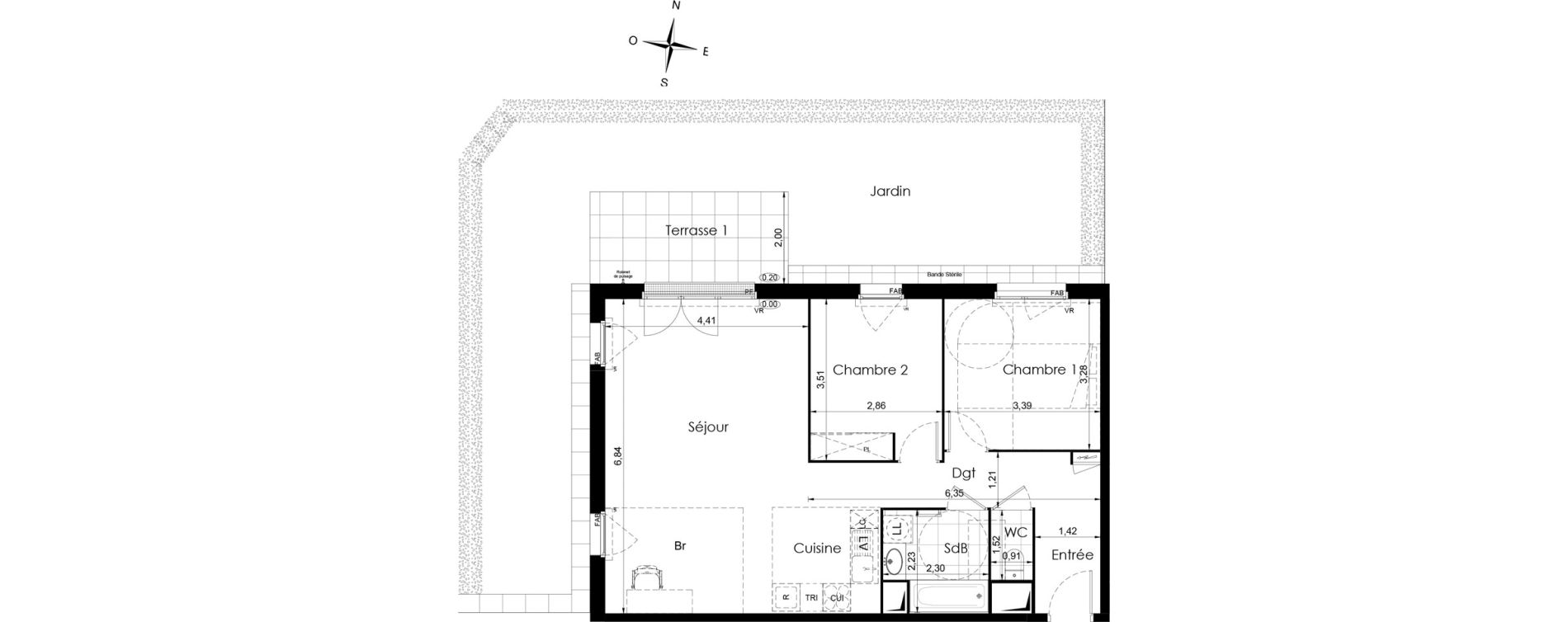 Appartement T3 de 71,15 m2 &agrave; Meaux Colbert