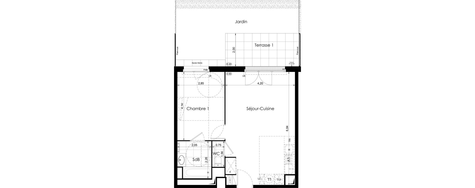 Appartement T2 de 45,35 m2 &agrave; Meaux Colbert
