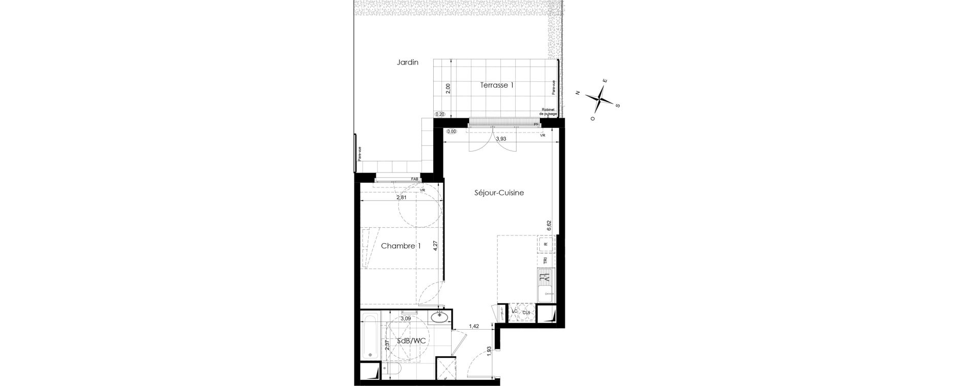 Appartement T2 de 46,20 m2 &agrave; Meaux Colbert