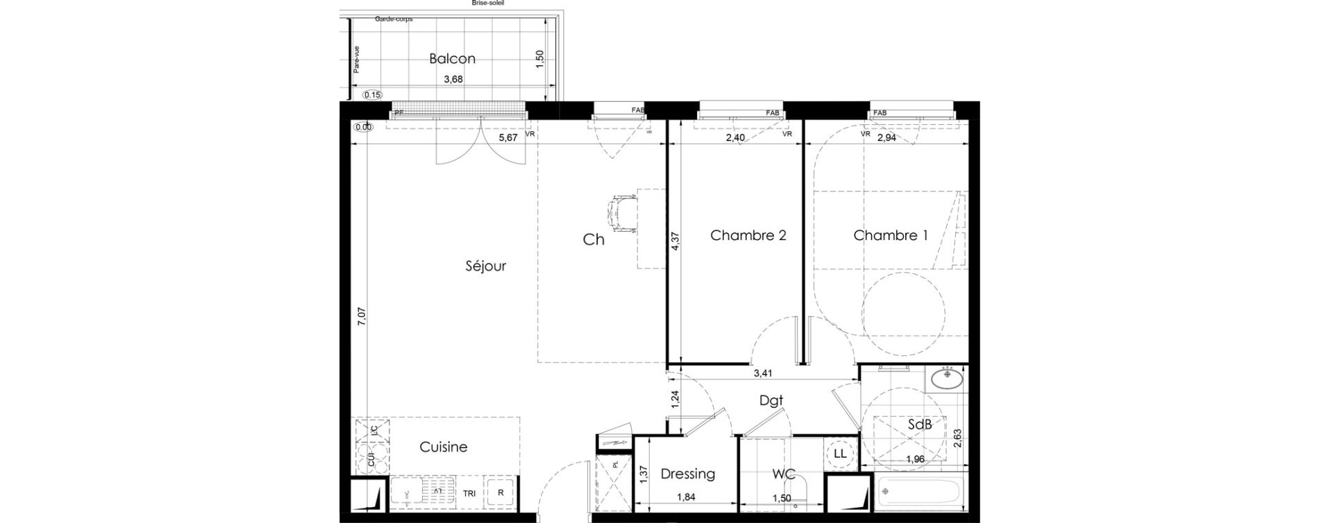 Appartement T3 de 75,90 m2 &agrave; Meaux Colbert