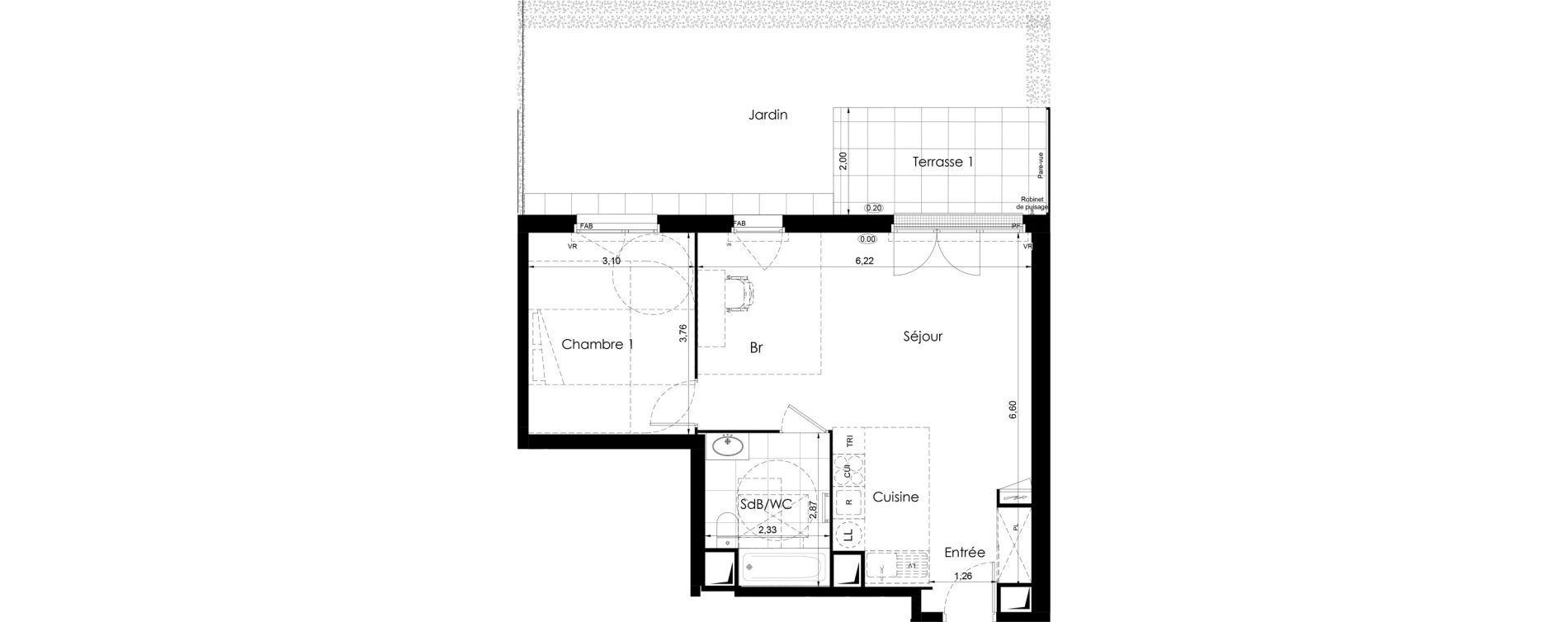 Appartement T2 de 51,55 m2 &agrave; Meaux Colbert