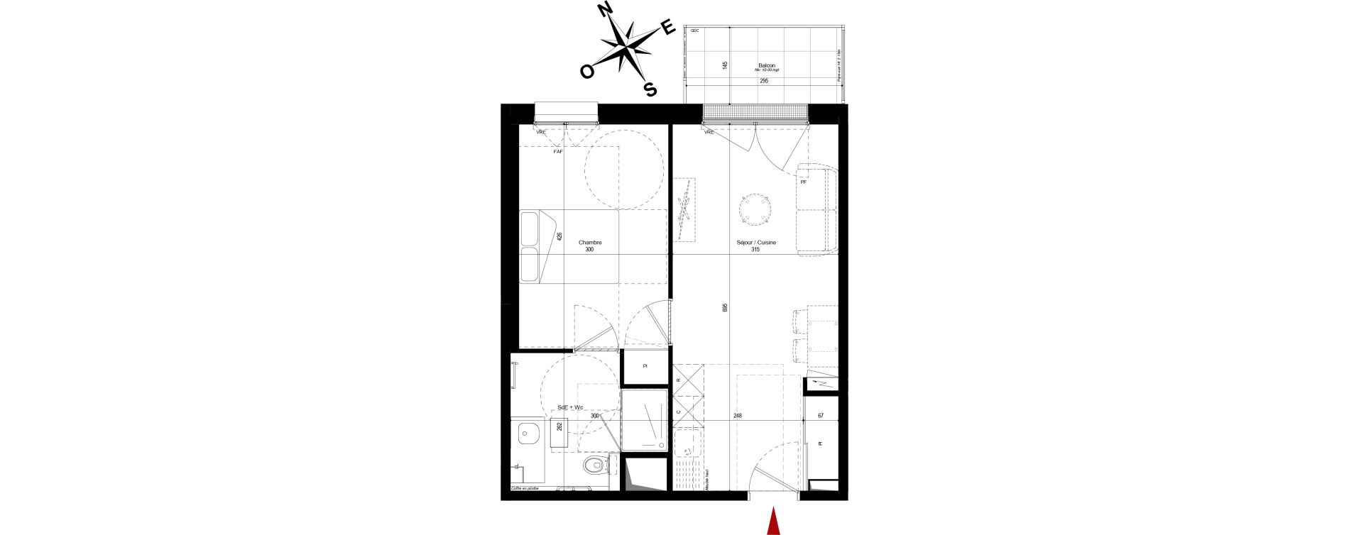 Appartement T2 de 40,61 m2 &agrave; Meaux Centre r&eacute;publique