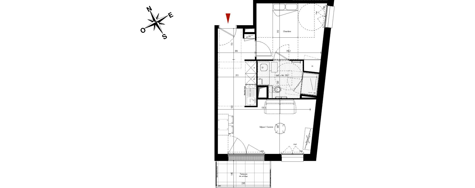 Appartement T2 de 41,52 m2 &agrave; Meaux Centre r&eacute;publique